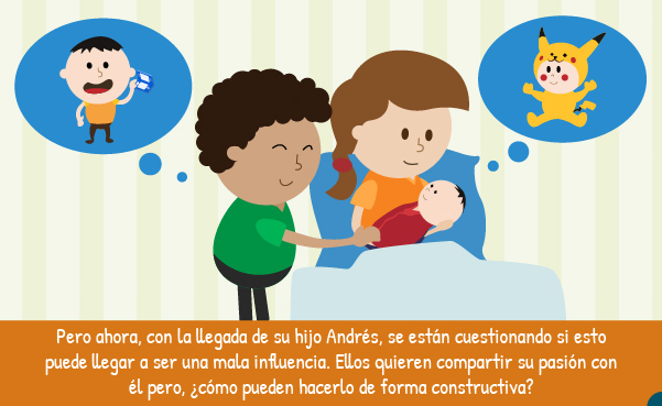 Adultos abrazando a su bebé e imaginando su futuro